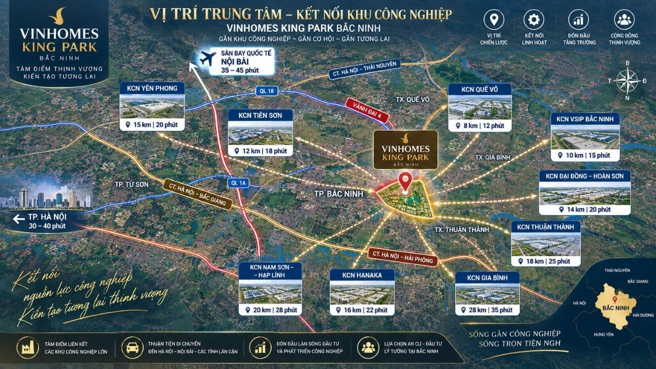 Vinhomes King Park kết nối các khu công nghiệp